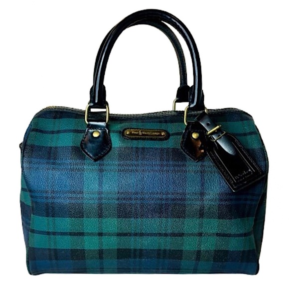 MRALPH LAUREN Black Watch Plaid Boston Weekend Travel Doctors Bag Speedy 30cm - Picture 16 of 17